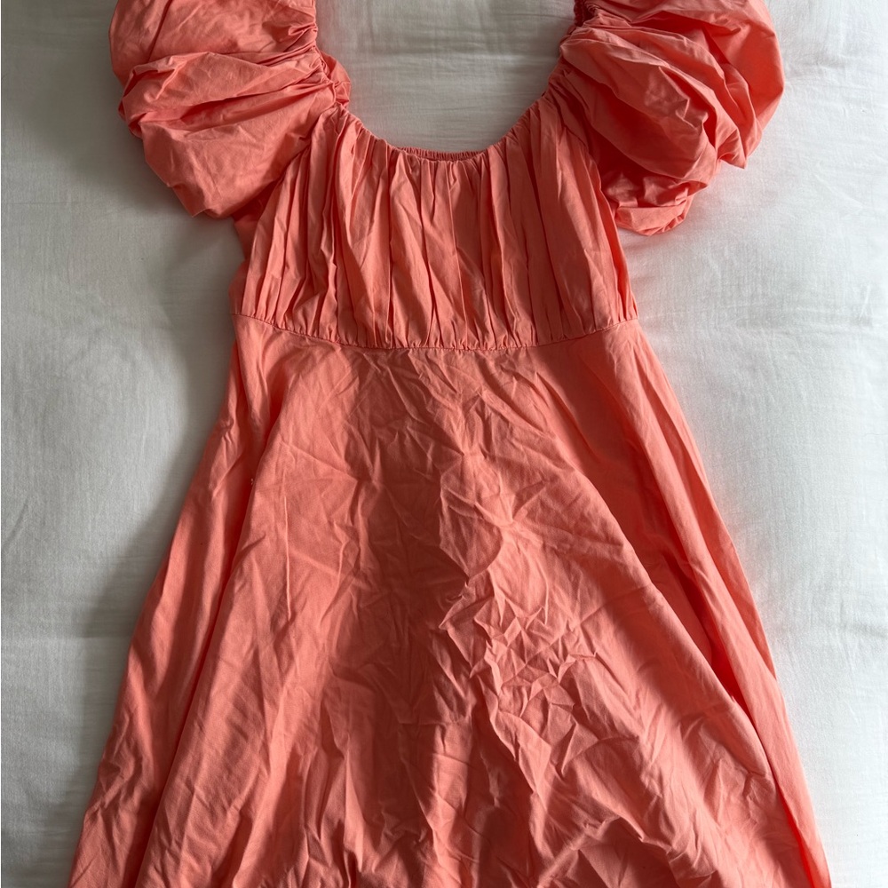 LAST CHANCE!! 
Abercrombie & Fitch Coral Puff Sleeve Mini Dress